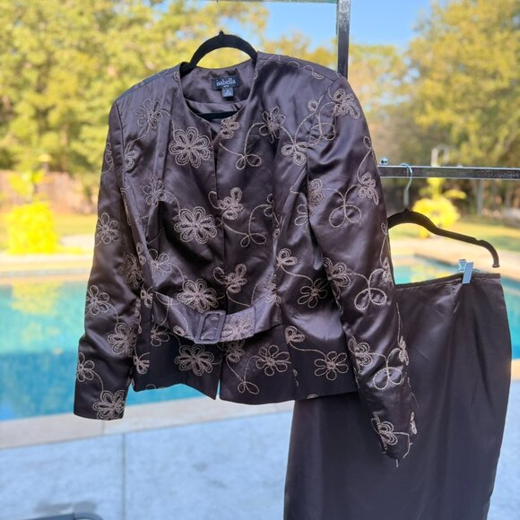 NWT!! Gorgeous Isabella 2 piece Suit set in Dark Brown with Lots of SPARKLE! - Picture 2 of 5